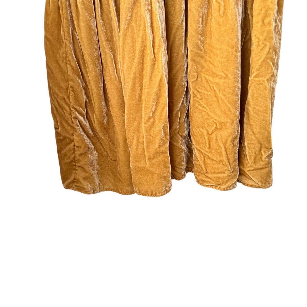 Charles Henry Dress Womens Extra Small Gold Velvet Tie-Back Midi Cottage Priaire - Picture 11 of 16